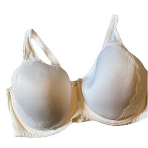 Wacoal SZ 42DD 853186 Retro T-shirt Bra Full Coverage Underwire White Lace